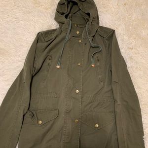 Green army-style jacket